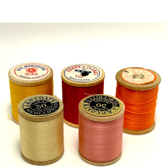 Vintage Thread On Wooden Spools Lot Of 30 - Picture 7 of 9